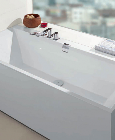 Villeroy & Boch Baignoire rectangulaire Squaro 190x90 cm marbre coulé, blanc (UBQ190SQE2DV-01)
