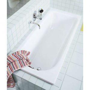 Kaldewei Baignoire Eurowa en acier émaillé blanc alpin avec pieds de bain 5041 Plus (119800010001-SET)