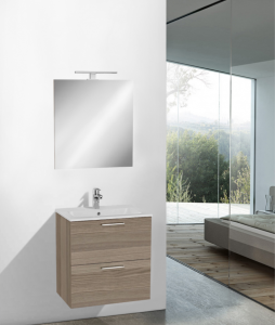 Vitra Meuble salle de bain avec lavabo miroir et éclairage Led Vitra Mia 79x61x39,5 cm, cordoba (MIASET80C)