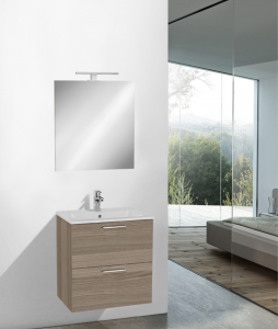 Vitra Meuble de salle de bain avec lavabo miroir et éclairage Led Vitra Mia 59x61x39,5 cm, cordoba (MIASET60C)