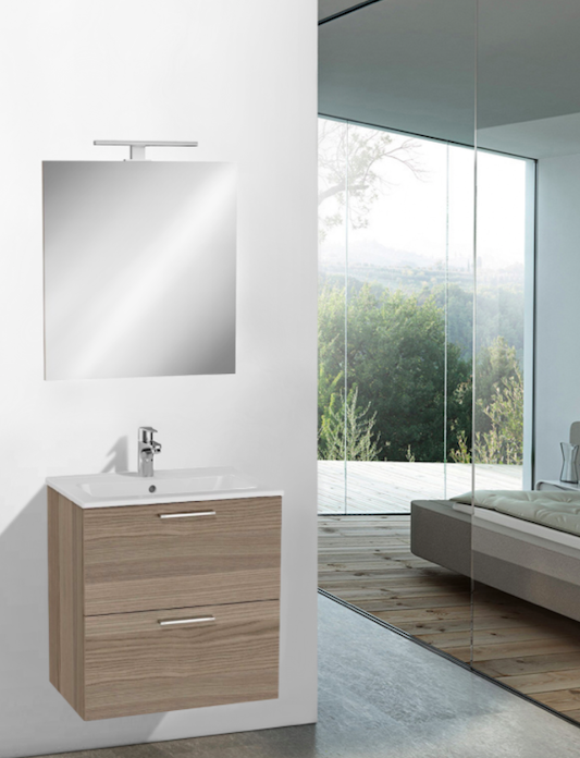 Vitra Meuble salle de bain avec lavabo miroir et éclairage Led Vitra Mia 79x61x39,5 cm, cordoba (MIASET80C)