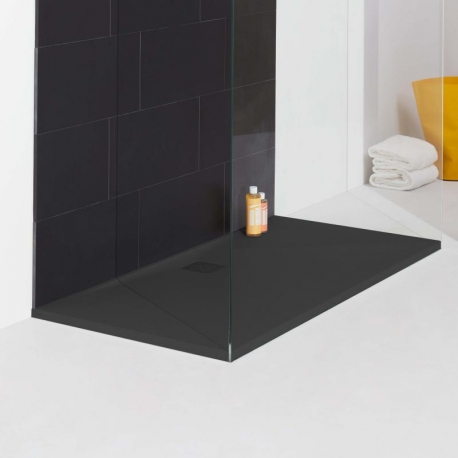 Laufen Receveur de douche en gel coat Marbond, extra-plat, évacuation sur le côté long 140x90, Anthracite mat (H2109590780001)