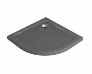 Ideal Standard Idealsmart Receveur quart de cercle extra-plat antidérapant, à poser 90 x 90 cm, Gris émaillé (R1553YT)