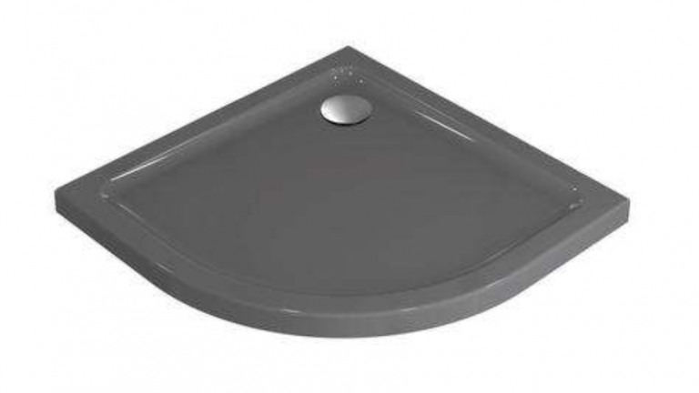 Ideal Standard Idealsmart Receveur quart de cercle extra-plat antidérapant, à poser 90 x 90 cm, Gris émaillé (R1553YT)